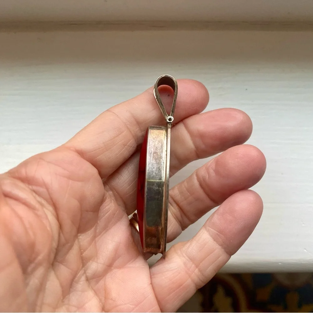 Jasper sterling  Mexican pendant - Picture 3 of 9